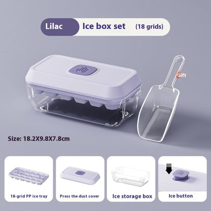 32 Grid Silicone Ice Cube Tray Mould With Lid Shovel Storage Box Remove With One Click Ice Maker DIY Whiskey Cocktail Tools Summer Kitchen Gadgets - NOMAN STORE LLC