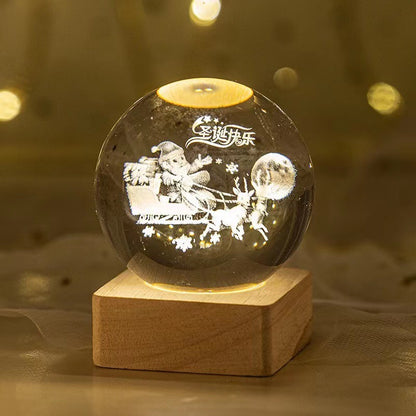 Luminous Starry Sky And Planets Moon Moon Crystal Ball Small Night Lamp Projection Ambience Light Creative Gift New Strange Gift - NOMAN STORE LLC