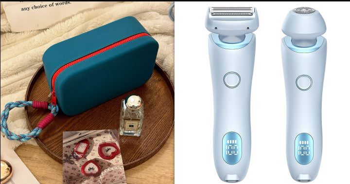2 In 1 Hair Removal Epilator USB Rechargeable Trimmer Women Body Razor Face Leg Armpit Bikini Hand Pubic Shaver Hair Remover - NOMAN STORE LLC