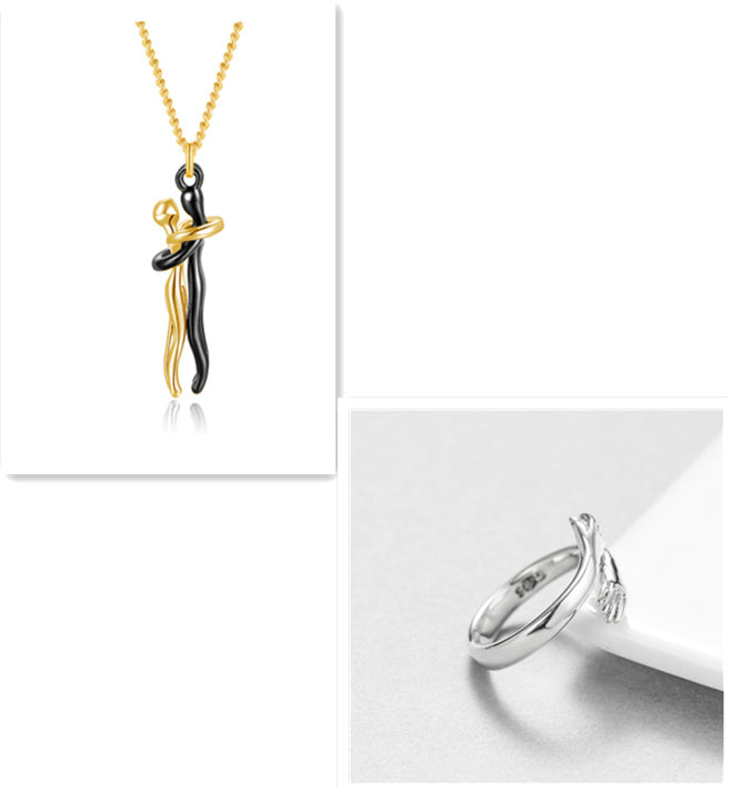 Love Hug Necklace Unisex Men Women Couple Jewelry Simple Temperament Clavicle Chain Valentines Day Lover Gift 41dcdd70-0dc0-4b44-8b24-f99de34b67c3