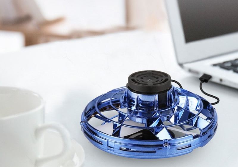 Mini Fingertip Gyro Interactive Decompression Toy Drone LED UFO Type Flying Helicopter Spinner Toy Kids 428379659138