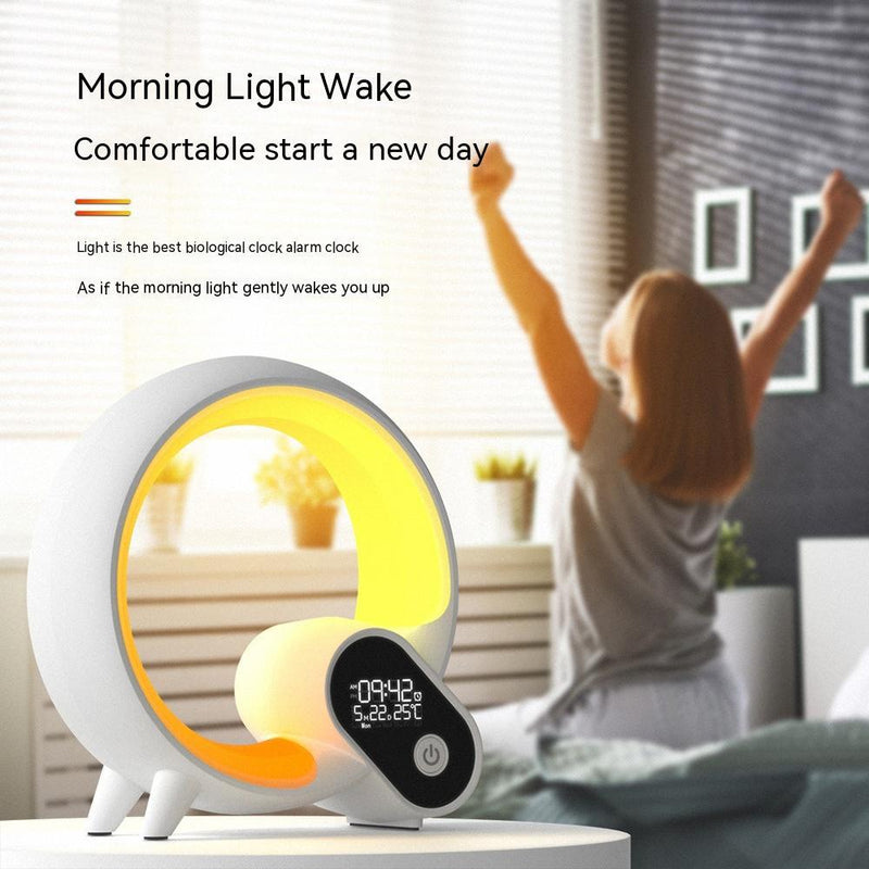 Creative Q Light Analog Sunrise Digital Display Alarm Clock Bluetooth Audio Intelligent Wake-up Q Colorful Atmosphere Light 43369604-1220-49cf-a1ef-6e38ab80103a_trans