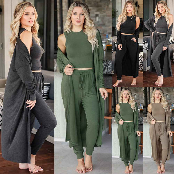 Women's Knitted Slim-fit Temperament Vest And Trousers Sports Suit 4381c6a9-9c41-4309-b882-437576be954a
