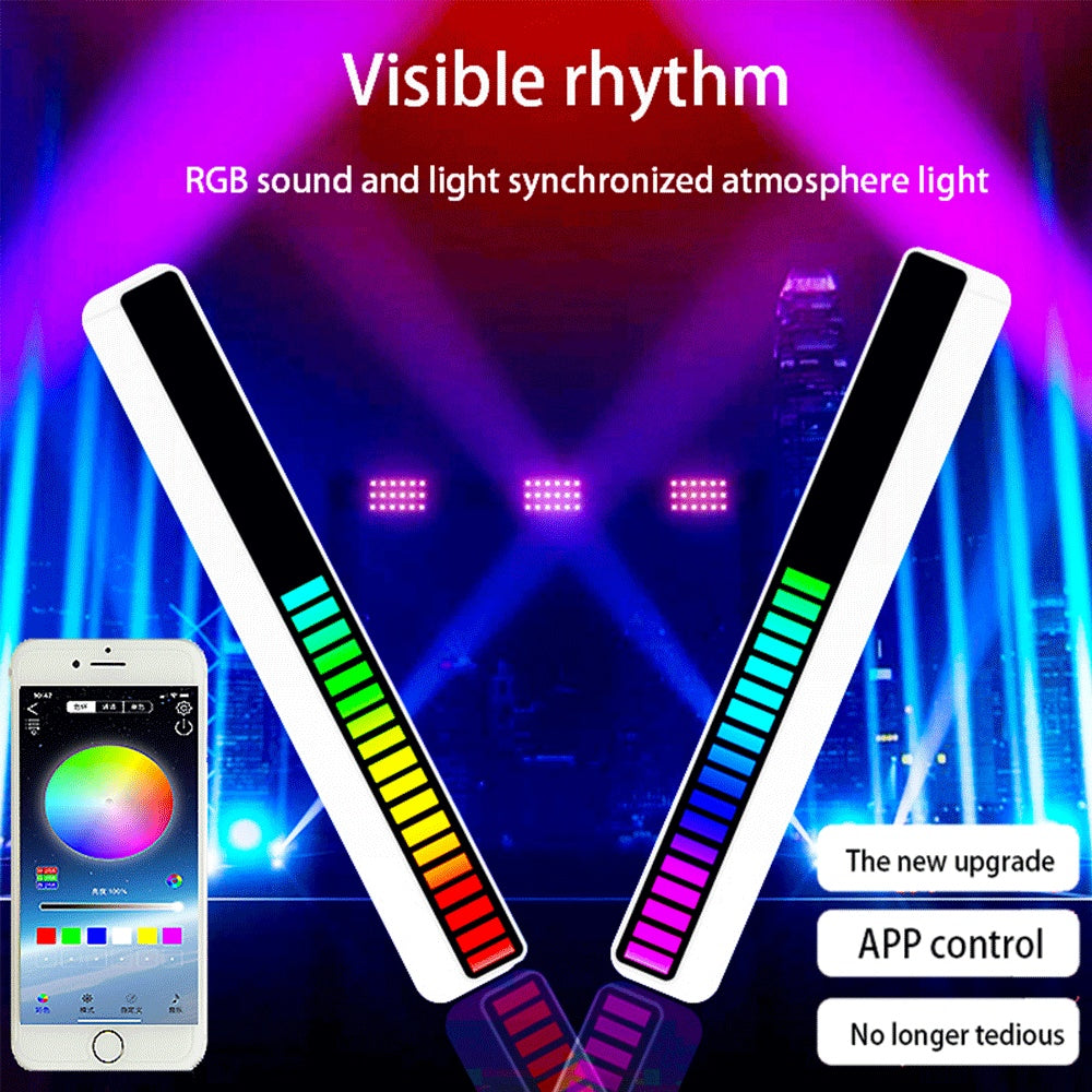 New Car Sound Control Light RGB Voice-Activated Music Rhythm Ambient Light With 32 LED 18 Colors Car Home Decoration Lamp - NOMAN STORE LLC