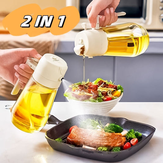 Perfect for Cooking, BBQ, Salad & Air Fryer. 2-in-1 design – Use it for Olive Oil, Vinegar, Soy Sauce & More!