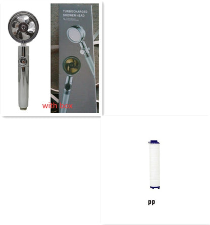 Shower Head Water Saving Flow 360 Degrees Rotating With Small Fan ABS Rain High Pressure Spray Nozzle Bathroom Accessories 467d0e5a-018d-4ae9-87b1-dc830f001bfb