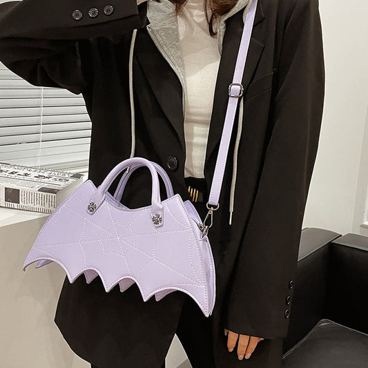 Halloween Spider Web Shape Shoulder Bags Personality Batgirl Tide Pu Handbags Fashoin Messenger Crossbody Bag - NOMAN STORE LLC