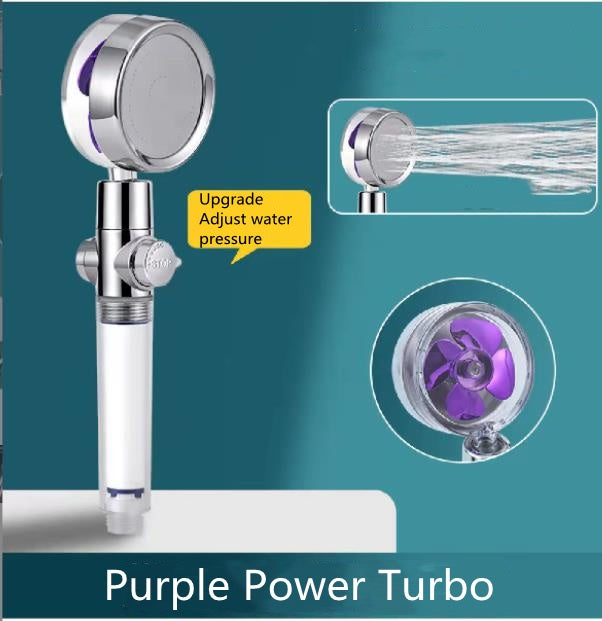 Shower Head Water Saving Flow 360 Degrees Rotating With Small Fan ABS Rain High Pressure Spray Nozzle Bathroom Accessories - NOMAN STORE LLC