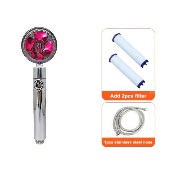 Shower Head Water Saving Flow 360 Degrees Rotating With Small Fan ABS Rain High Pressure Spray Nozzle Bathroom Accessories 48ad1134-3a85-4280-beea-eaf06278e569