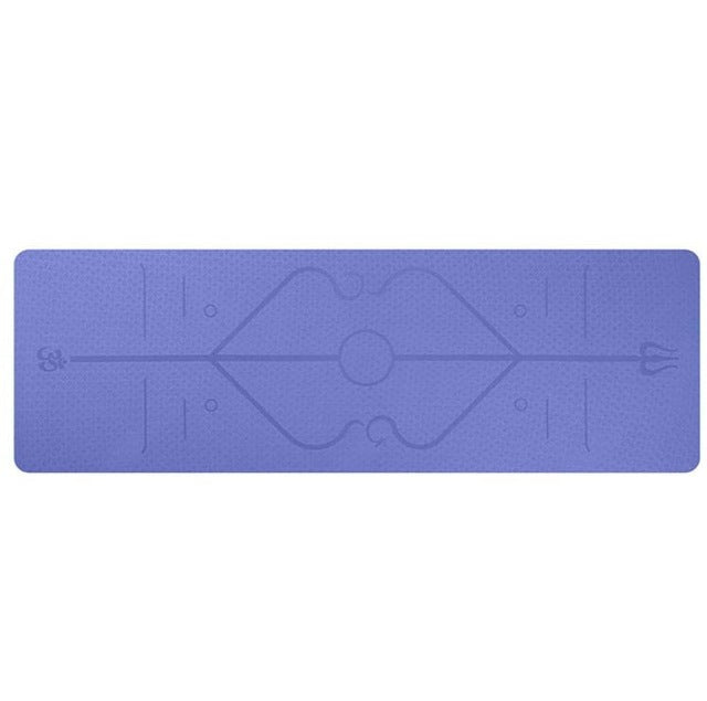 Non Slip TPE Yoga Mat Position Line Beginner 4957520997533