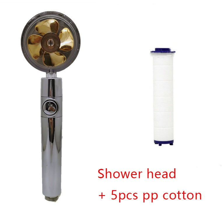 Shower Head Water Saving Flow 360 Degrees Rotating With Small Fan ABS Rain High Pressure Spray Nozzle Bathroom Accessories 4986803d-8432-4640-80d1-21dd9b4e7a0a
