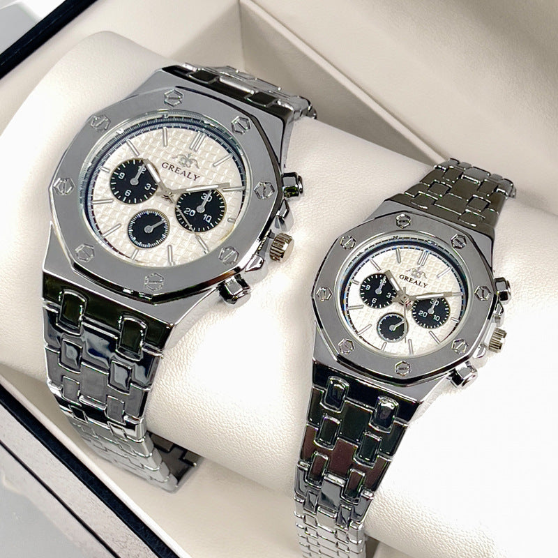 Fashion Men's And Women's Same Steel Belt Quartz With Calendar Waterproof Couple's Watch 4a0506d9-4874-47c6-827d-edc1444c881a