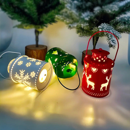 Christmas Candle Lights LED Small Lanterns Wind Lights Electronic Candles Nordic Style Creative Holiday Decoration Decorations - NOMAN STORE LLC