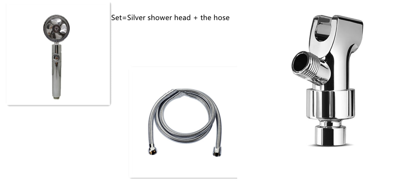 Shower Head Water Saving Flow 360 Degrees Rotating With Small Fan ABS Rain High Pressure Spray Nozzle Bathroom Accessories 4b395d98-d028-4de5-aa74-017963bfa53f