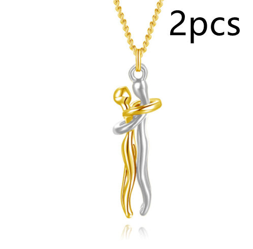 Love Hug Necklace Unisex Men Women Couple Jewelry Simple Temperament Clavicle Chain Valentines Day Lover Gift 4c873072-c71b-4e67-9980-ac5d544d34dc