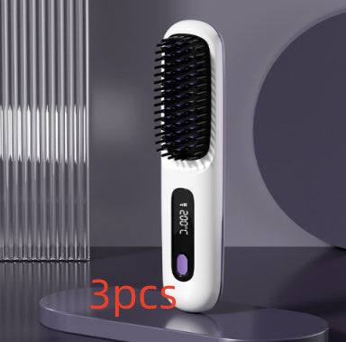 2 In 1 Straight Hair Comb Wireless Hair Straightener Brush Hair Fast Heating Portable Hot Curler USB Charging 4c9d20bb-d706-4b9b-9c5b-a46935976239