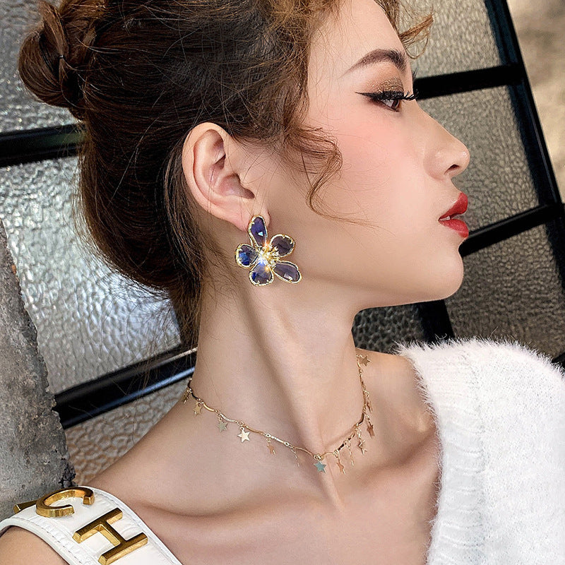 Women's European And American Exaggerated Crystal Flower Earrings 4f441ef6-7eab-4d82-8fa9-85f9c1daeda9
