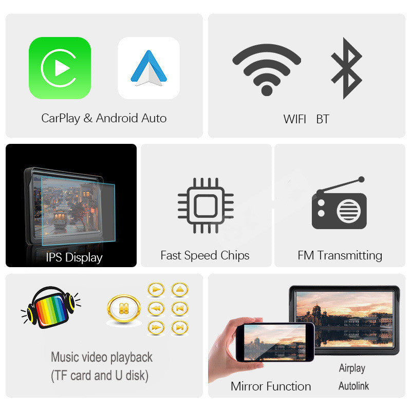 7 IPS Car Smart Screen Wireless Carplay Auto Mobile Phone Projection Screen Navigation 5183d3d5-2abd-44a1-9bca-b07522b5118e