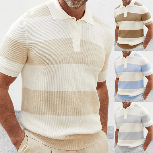 Mens Clothing Summer Fashion Lapel Sweater Short Sleeve Men Clothing Men Wears - NOMAN STORE LLC