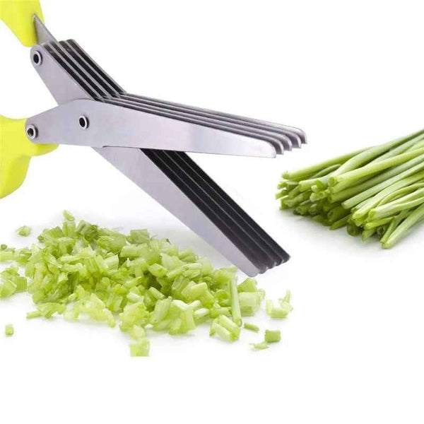 Multifunctional Multi-layer Green Onion Scissors Stainless Steel Onion Cutting Knife Herb Seaweed Spice Scissors Kitchen Scissor Kitchen Gadgets 54d5d06e-9206-44f6-99da-3399a54c6454