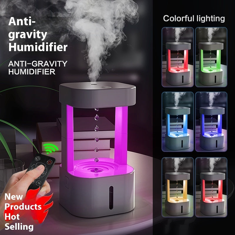 Creative Anti-gravity Water Drop Humidifier Air Conditioning Mist Spray Household Quiet Bedroom Office With 580ML Water Tank - NOMAN STORE LLC