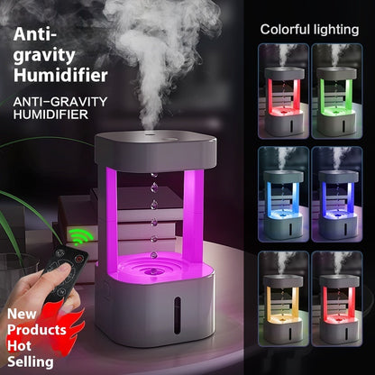 Creative Anti-gravity Water Drop Humidifier Air Conditioning Mist Spray Household Quiet Bedroom Office With 580ML Water Tank - NOMAN STORE LLC