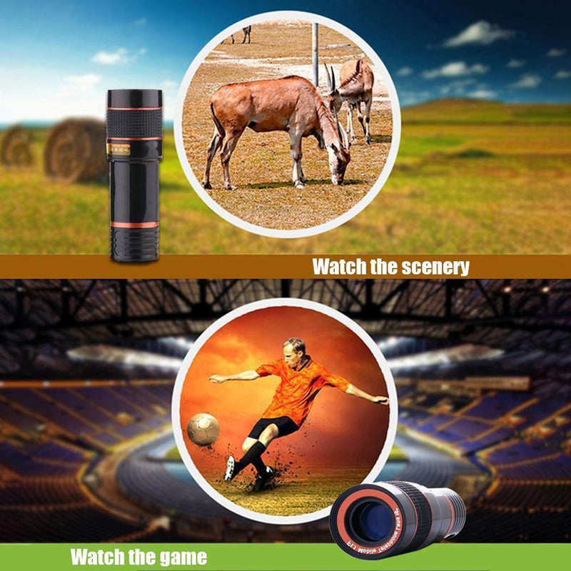 HD 8X Clip On Optical Zoom Telescope Camera Lens For Universal Mobile Cell Phone 5547918f-f27d-408b-8d6a-972a8d437685
