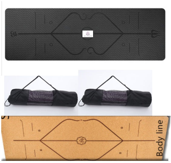 Non Slip TPE Yoga Mat Position Line Beginner 557059286780