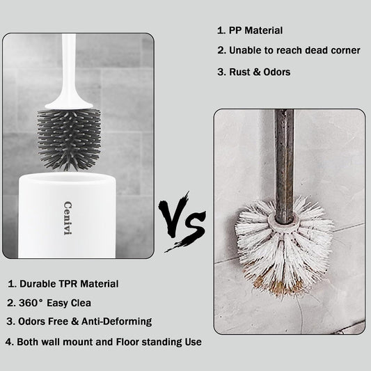 Non-stick Hair Soft Plastic Brush Head Toilet - NOMAN STORE LLC