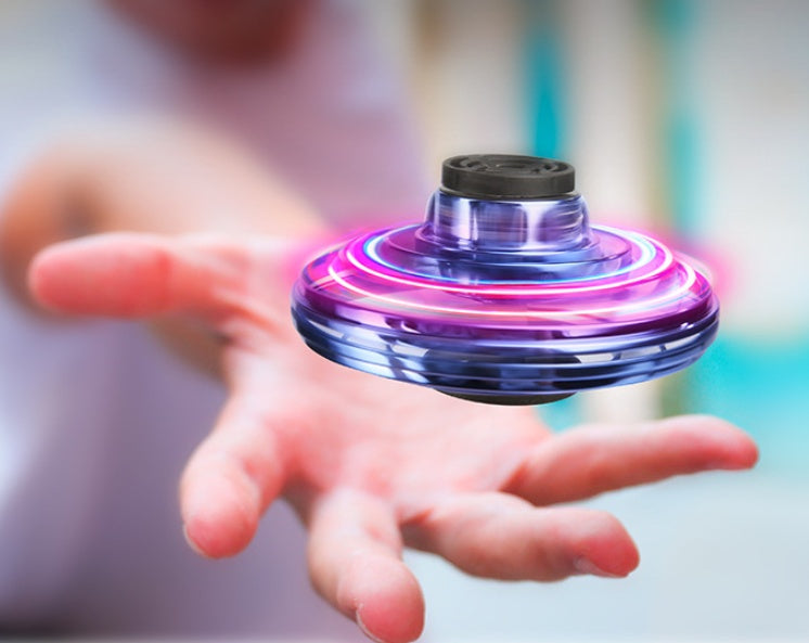 Mini Fingertip Gyro Interactive Decompression Toy Drone LED UFO Type Flying Helicopter Spinner Toy Kids 575545704271