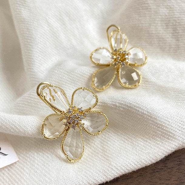 Women's European And American Exaggerated Crystal Flower Earrings 5a1ee4e0-0602-4aef-81d5-05fdc4f8b432