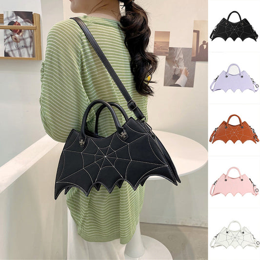 Halloween Spider Web Shape Shoulder Bags Personality Batgirl Tide Pu Handbags Fashoin Messenger Crossbody Bag - NOMAN STORE LLC