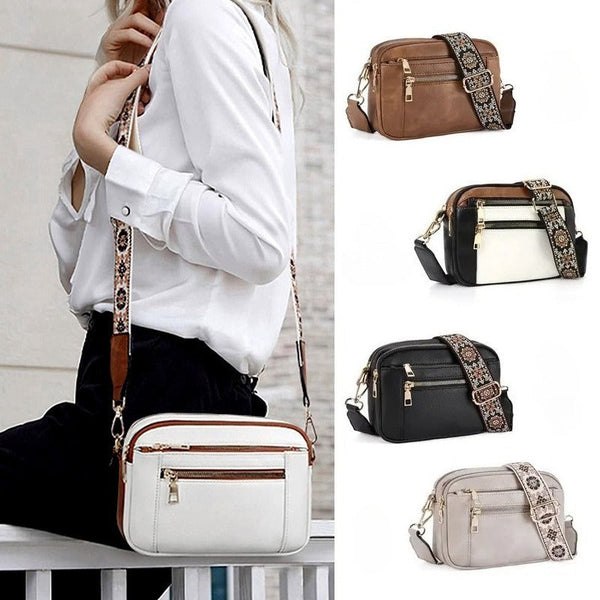 Ladies' Small Square Bag Two-tone Leather Crossbody Bag Large-capacity PU Crossbody Wallet Multi-functional For Women's Bag 5d6b0e0b-2919-49d1-b664-6708f07f4ad7