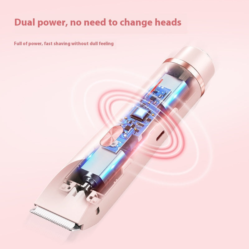 2 In 1 Hair Remover Women's Double Head Shaver Private Pubic Hair Trimmer Electric Razor Wet Dry Electric Body Hair - NOMAN STORE LLC