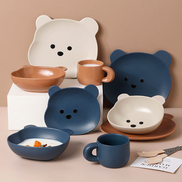 Home Cartoon Cute Bear-shaped Dinner Plate 611c780b-ff32-4a59-90f7-c5657d4fea5e