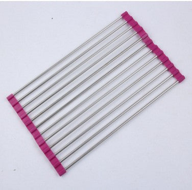 Folding Kitchen Drain Sink Rack Stainless Steel 614073053752