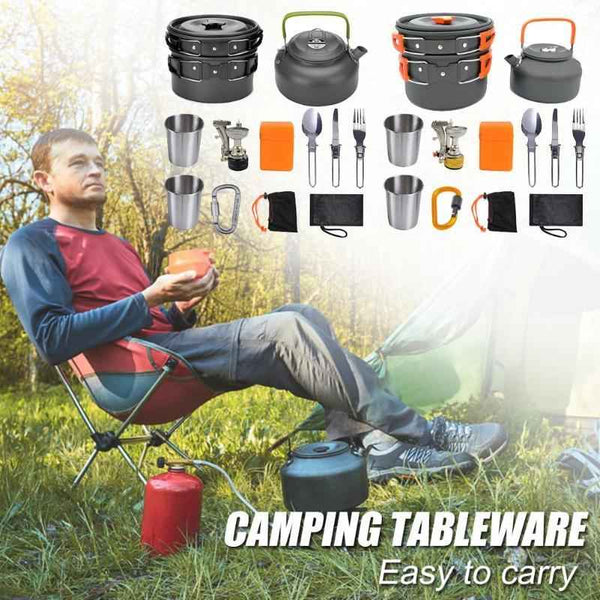 Camping Cookware Kit Outdoor Cooking Set Aluminum Equipment Outdoor Pot Travel Tableware Kitchen Hiking Picnic BBQ 623002509239