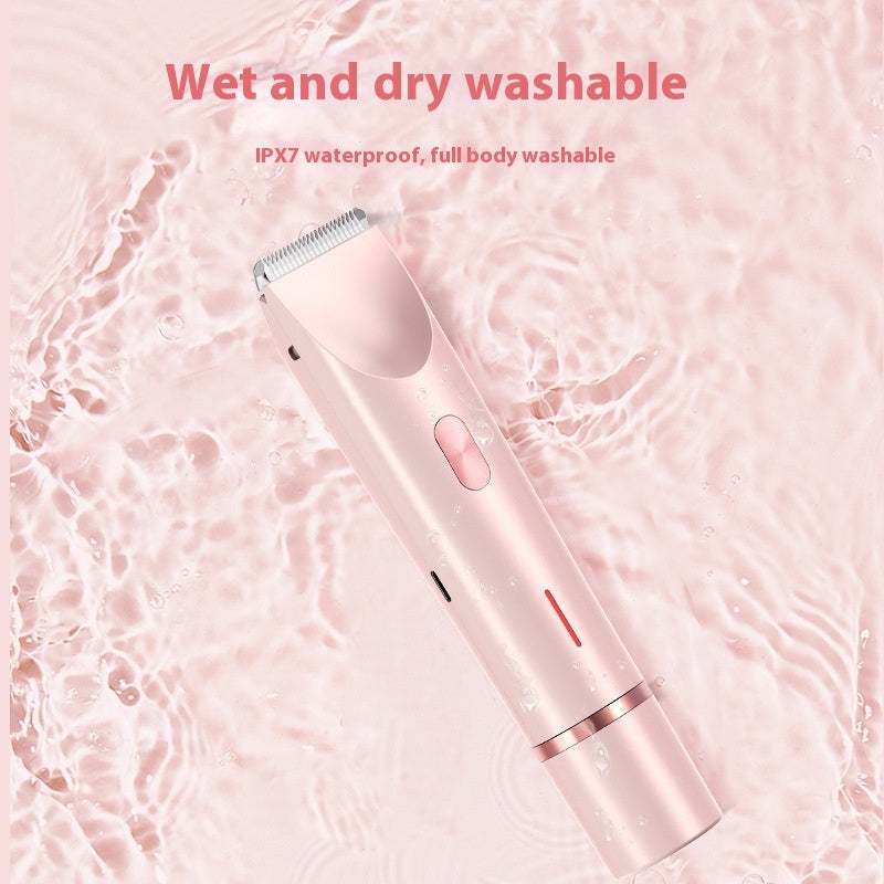 2 In 1 Hair Remover Women's Double Head Shaver Private Pubic Hair Trimmer Electric Razor Wet Dry Electric Body Hair - NOMAN STORE LLC