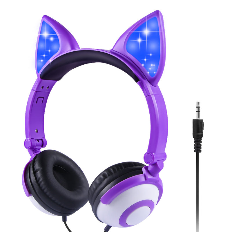 LED flashing cat ear headphones 6370751667089