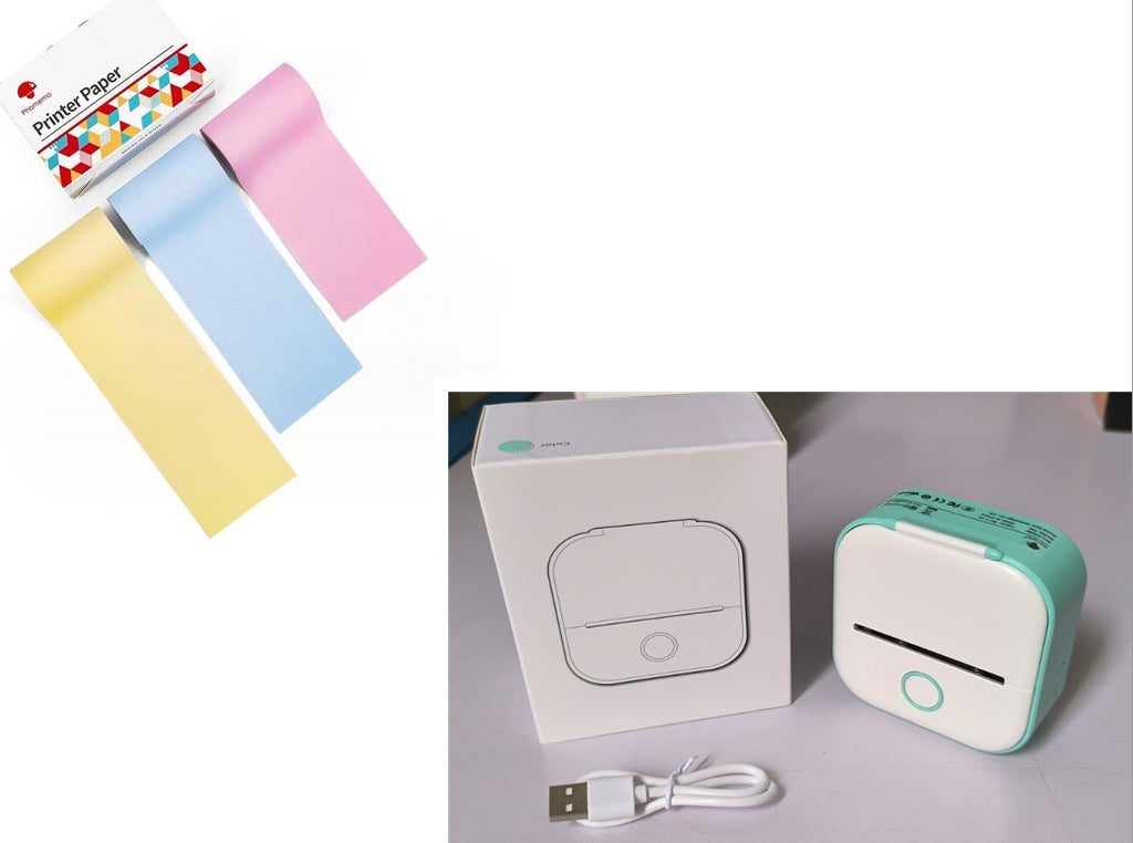 Portable Mini Thermal Label Printer Home Photo Printer Student Wrong Question Printer Bluetooth-compatible Mini Label Printer Price Tag - NOMAN STORE LLC