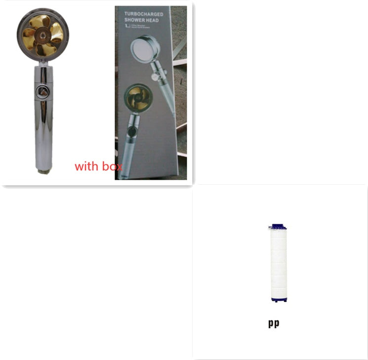 Shower Head Water Saving Flow 360 Degrees Rotating With Small Fan ABS Rain High Pressure Spray Nozzle Bathroom Accessories 66308671-d39b-47a6-8f8e-346822f86f90