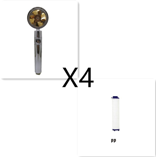 Shower Head Water Saving Flow 360 Degrees Rotating With Small Fan ABS Rain High Pressure Spray Nozzle Bathroom Accessories - NOMAN STORE LLC