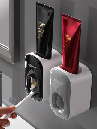 Wall Mounted Automatic Toothpaste Holder Bathroom Accessories Set Dispenser 691196018628