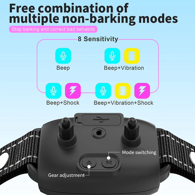 Smart Automatic Anti Barking Dog Collar Rechargeable Bark Stopper Stop Barking HD Digital Display IP67 Waterproof Collar For Dogs Pet Products 6ae3ff51-57f6-45ad-b545-88dae25b2667
