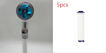 Shower Head Water Saving Flow 360 Degrees Rotating With Small Fan ABS Rain High Pressure Spray Nozzle Bathroom Accessories - NOMAN STORE LLC