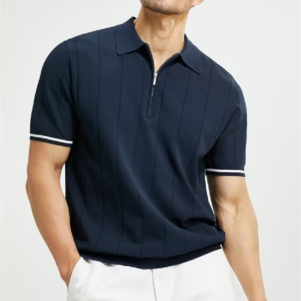 Fashion Short-sleeved Polo Shirt Summer Lapel Zipper T-shirt Tops Mens Clothing 6bb9f2b7-b9e6-44fc-8362-d9f844e66c5d