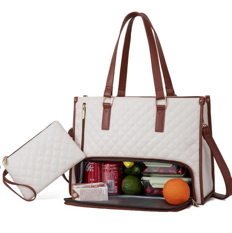 Convenient Commute New Lunch Bag Women's Insulated Lunch Box Women's Leak-proof Large Purse Diagonal Computer Storage 6e2542bc-e18f-45c3-866e-9d1d2d33dc47