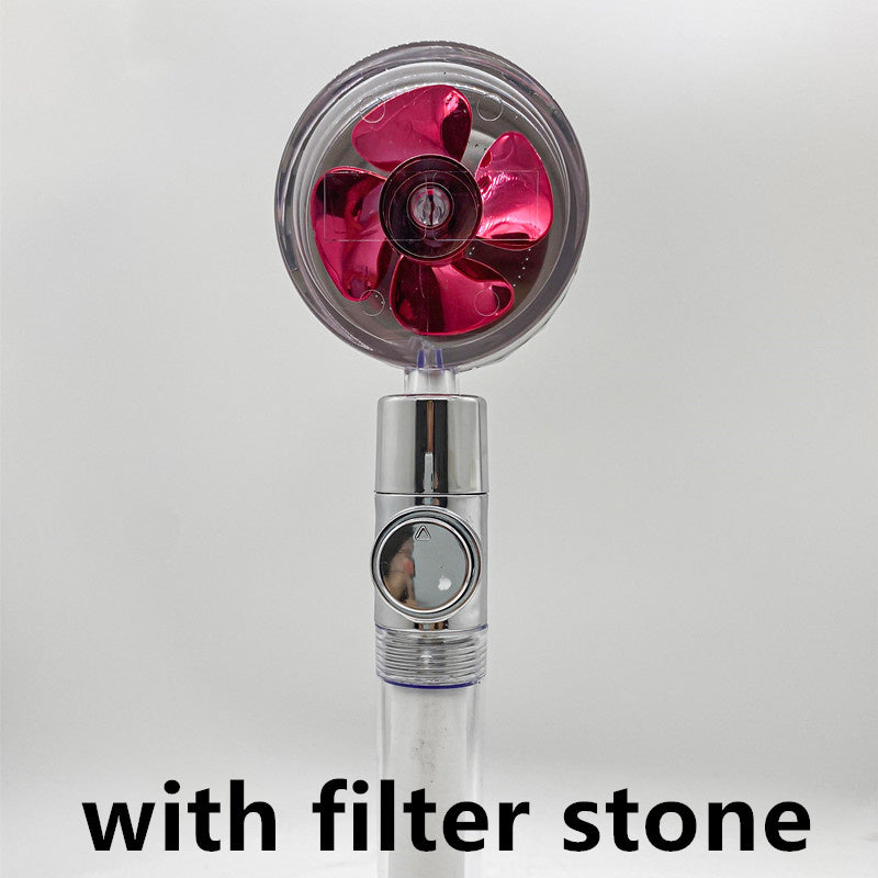 Shower Head Water Saving Flow 360 Degrees Rotating With Small Fan ABS Rain High Pressure Spray Nozzle Bathroom Accessories - NOMAN STORE LLC