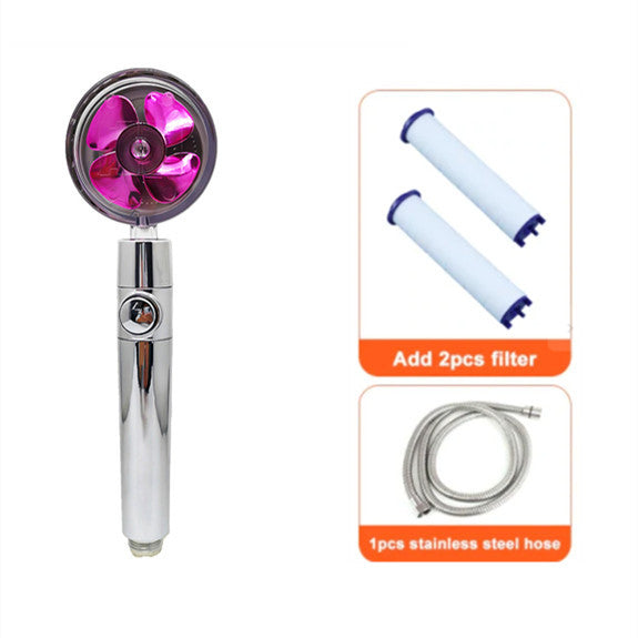 Shower Head Water Saving Flow 360 Degrees Rotating With Small Fan ABS Rain High Pressure Spray Nozzle Bathroom Accessories 7080e6a1-a95b-44ce-8018-d7fc0457c317
