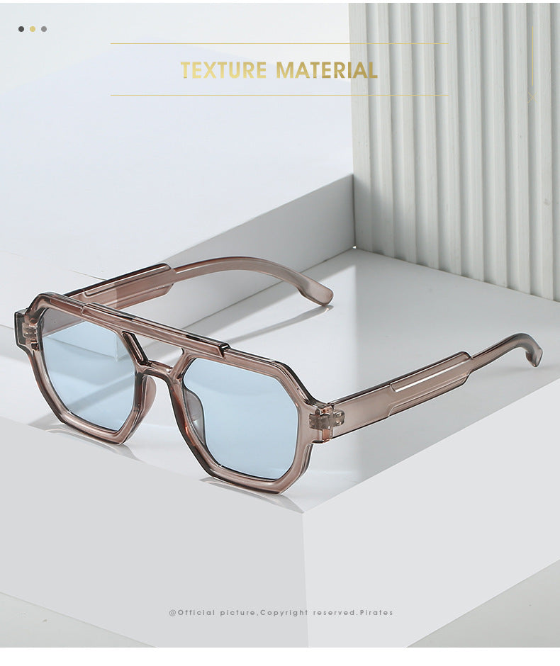 Polygon Double Beam Sunglasses Pilot Sunshade Sunglasses 70dc268e-a655-4997-8d47-e7671815ceb4